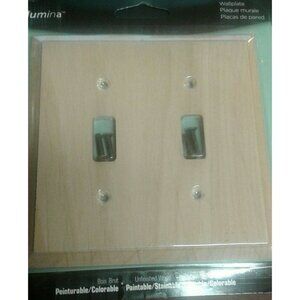 Elumina Wallplate Face Switch plate double toggle Wood unfinished Brown DIY NEW